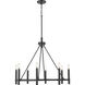 Skyva 8 Light 30 inch Matte Black Chandelier Ceiling Light