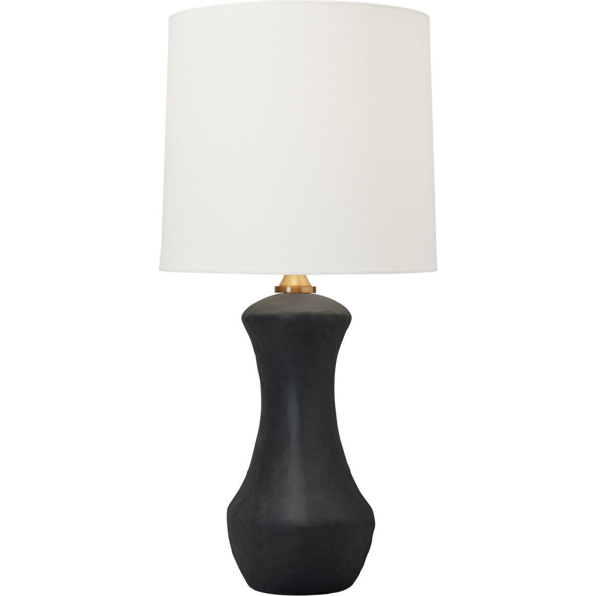 Hable Bone 25.63 inch 9 watt Rough Black Ceramic Table Lamp Portable Light