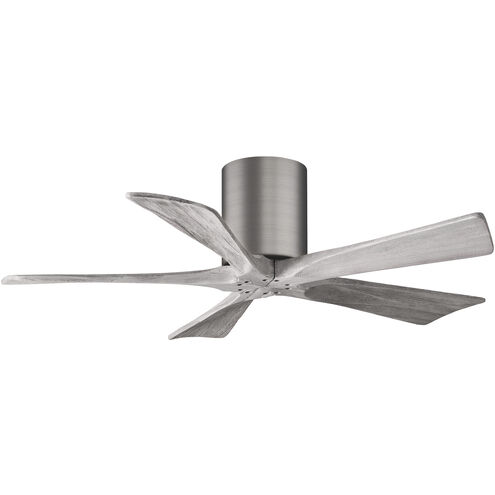 Atlas Irene-5H 42 inch Brushed Pewter with Barnwood Tone Blades Ceiling Fan in Barn Wood, Flush Mounted