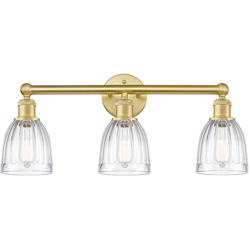 Brookfield 3 Light 23.75 inch Satin Gold Bath Vanity Light Wall Light in Clear