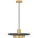 Ludo LED 16 inch Matte Black and Modern Gold Pendant Ceiling Light
