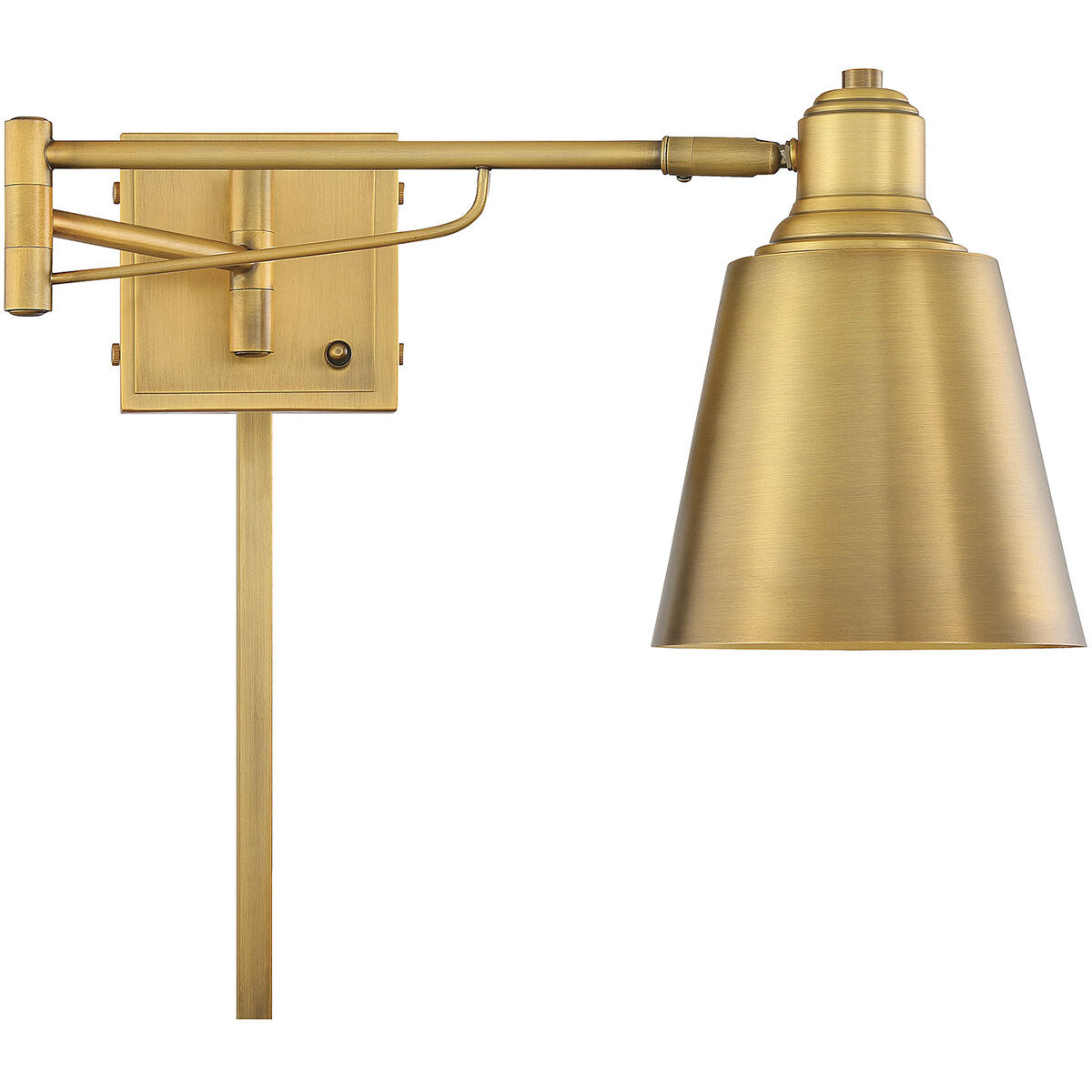 Farmhouse 6.5 inch 60.00 watt Natural Brass Adjustable Wall Sconce Wall Light
