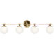 Benno 4 Light 34 inch Champagne Bronze Bath Bracket Wall Light, 4 Arm