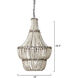 Blanca 1 Light 18 inch White Washed Wood Beads and Antique Grey Chandelier Ceiling Light