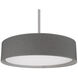 Dalton Pendant Ceiling Light in Gray, Textured Linen Shade