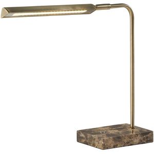 Reader 15 inch 5.00 watt Antique Brass Desk Lamp Portable Light