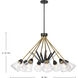 Starlight 8 Light 38 inch Matte Black and Natural Brass Chandelier Ceiling Light