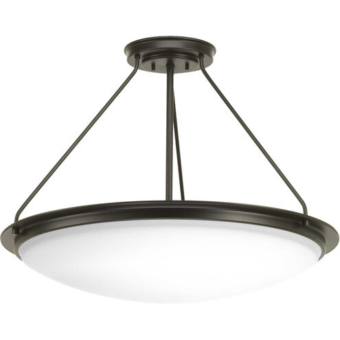 Apogee LED 27 inch Architectural Bronze Semi-Flush Mount Convertible Ceiling Light, Progress LED
