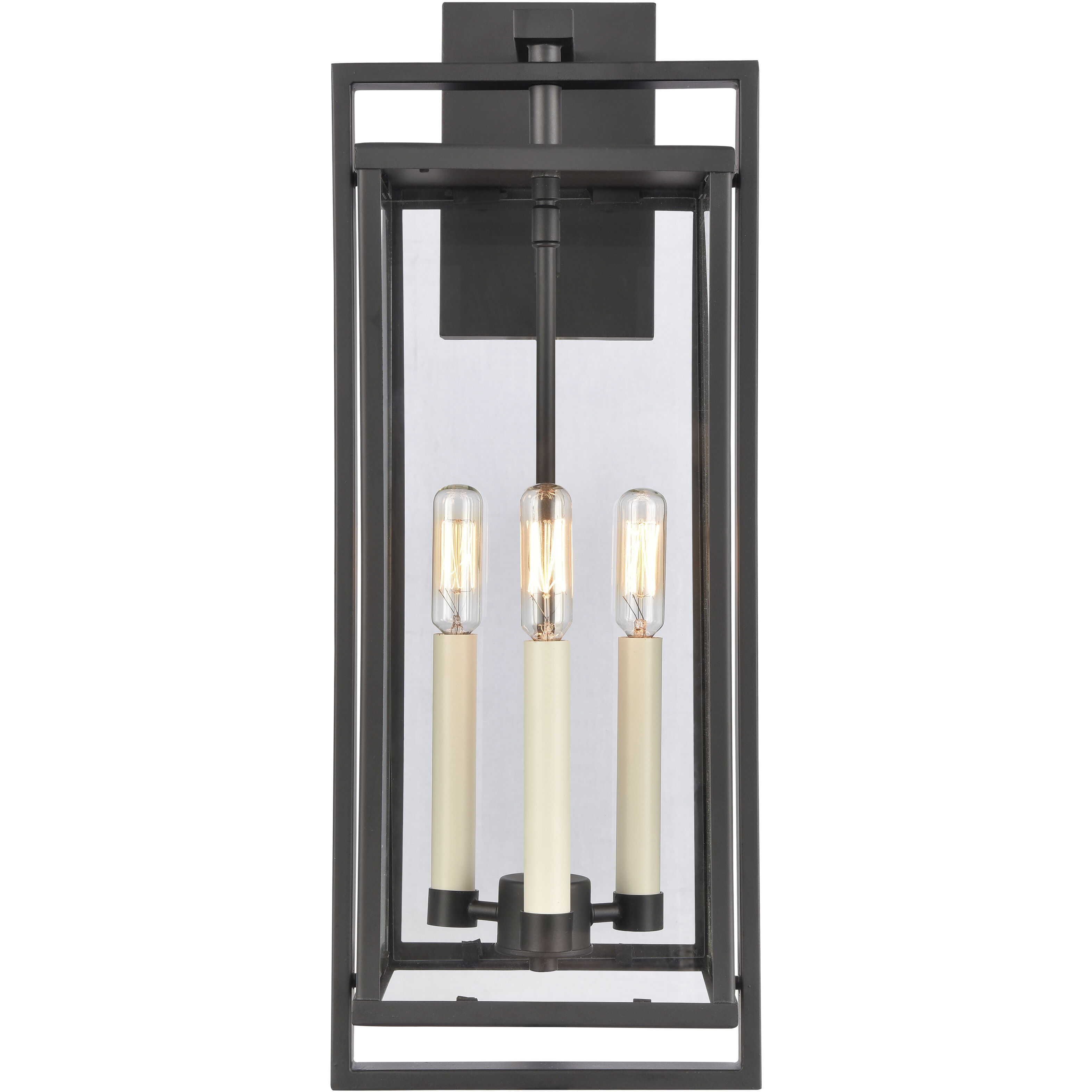 Gladwyn 3 Light 22 inch Matte Black Outdoor Sconce