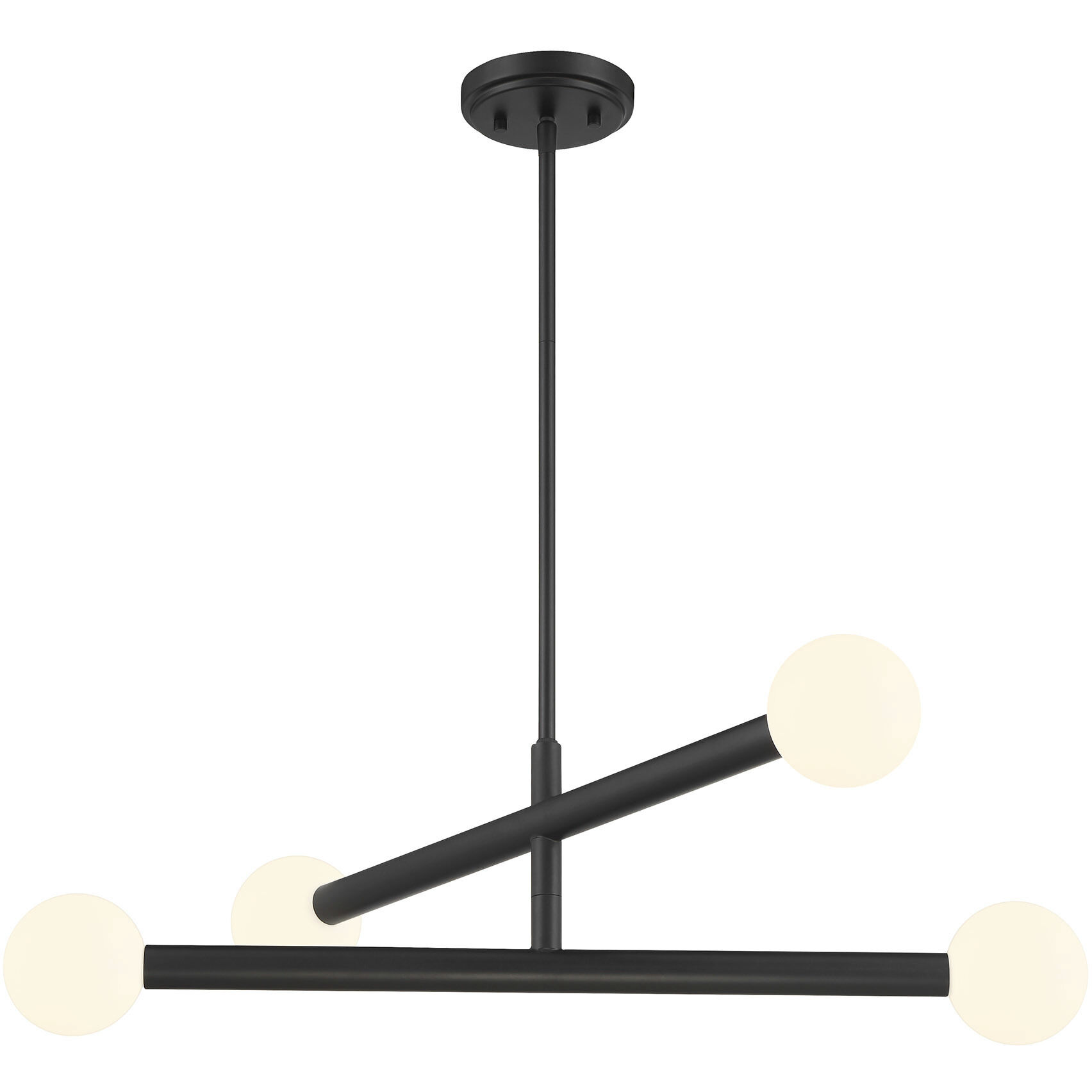 Contemporary LED 30 inch Matte Black Chandelier Ceiling Light