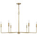 Salerno 6 Light 42 inch Warm Brass Chandelier Ceiling Light, Essentials