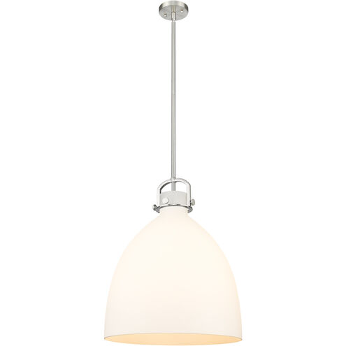 Downtown Urban Newton Bell 1 Light 18 inch Satin Nickel Pendant Ceiling Light in Matte White