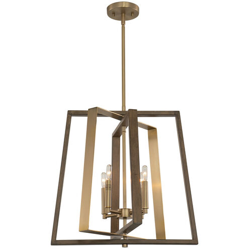 Dunning LED 20 inch Natural Brass and Burnished Chestnut Pendant Ceiling Light
