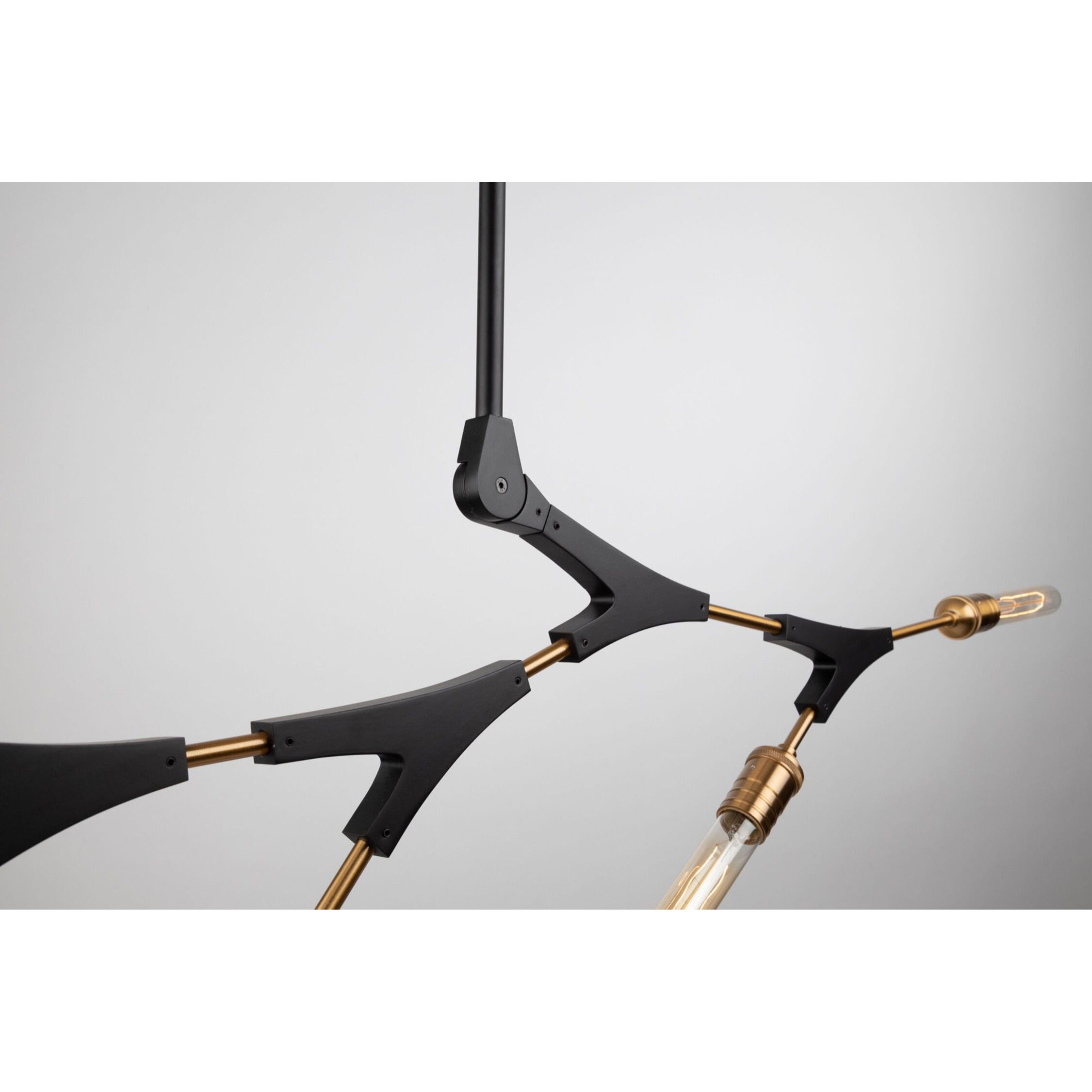 Filiali LED 39.5 inch Black and Harvest Brass Chandelier Ceiling Light