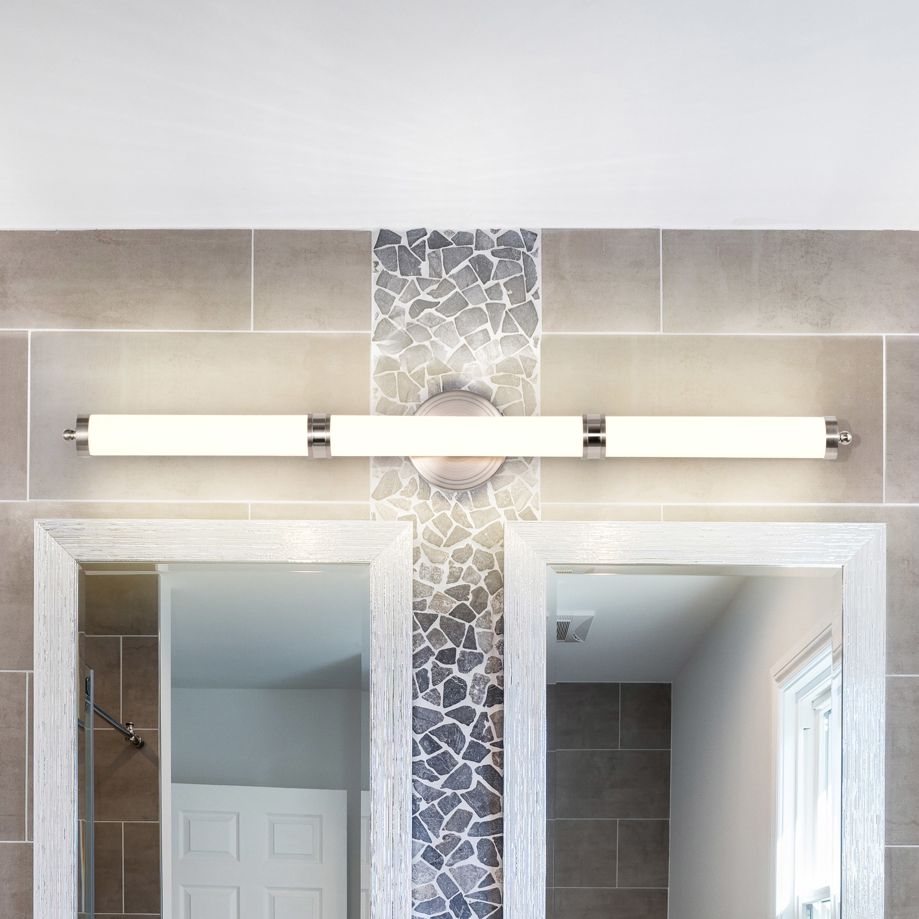 Kagen LED 37.58 inch Brushed Nickel Bath Vanity Light Wall Light