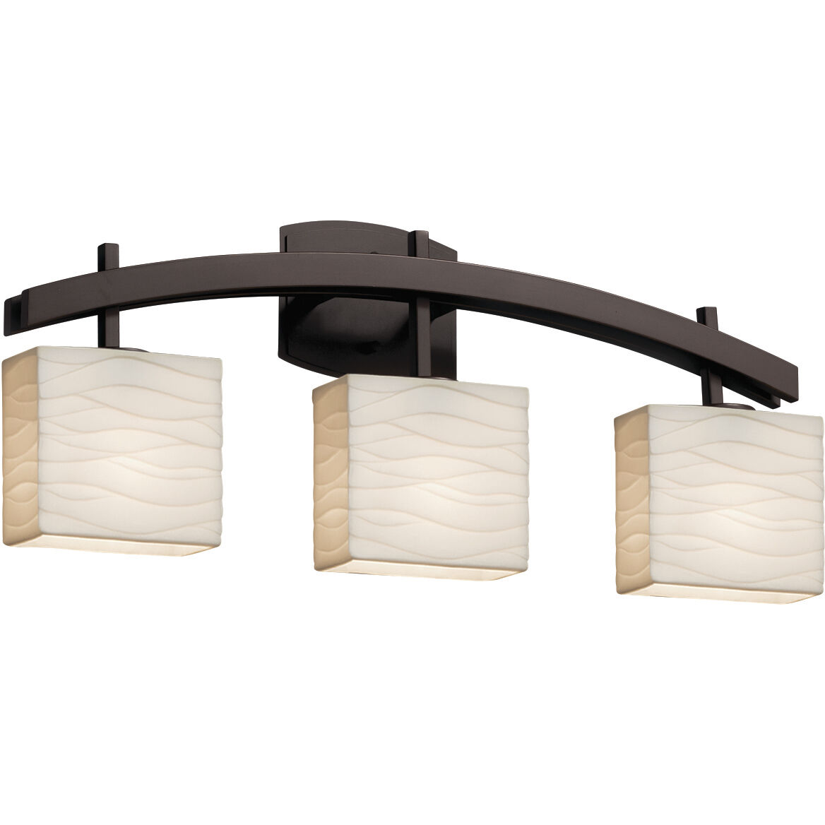 Porcelina 3 Light 25.5 inch Dark Bronze Vanity Light Wall Light in Waterfall Incandescent