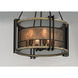 Boundry 6 Light 24 inch Black and Barn Wood and Antique Brass Chandelier Ceiling Light