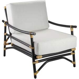 Xanadu Black & Cream Rattan w/ Off White Cushion Lounge Chair