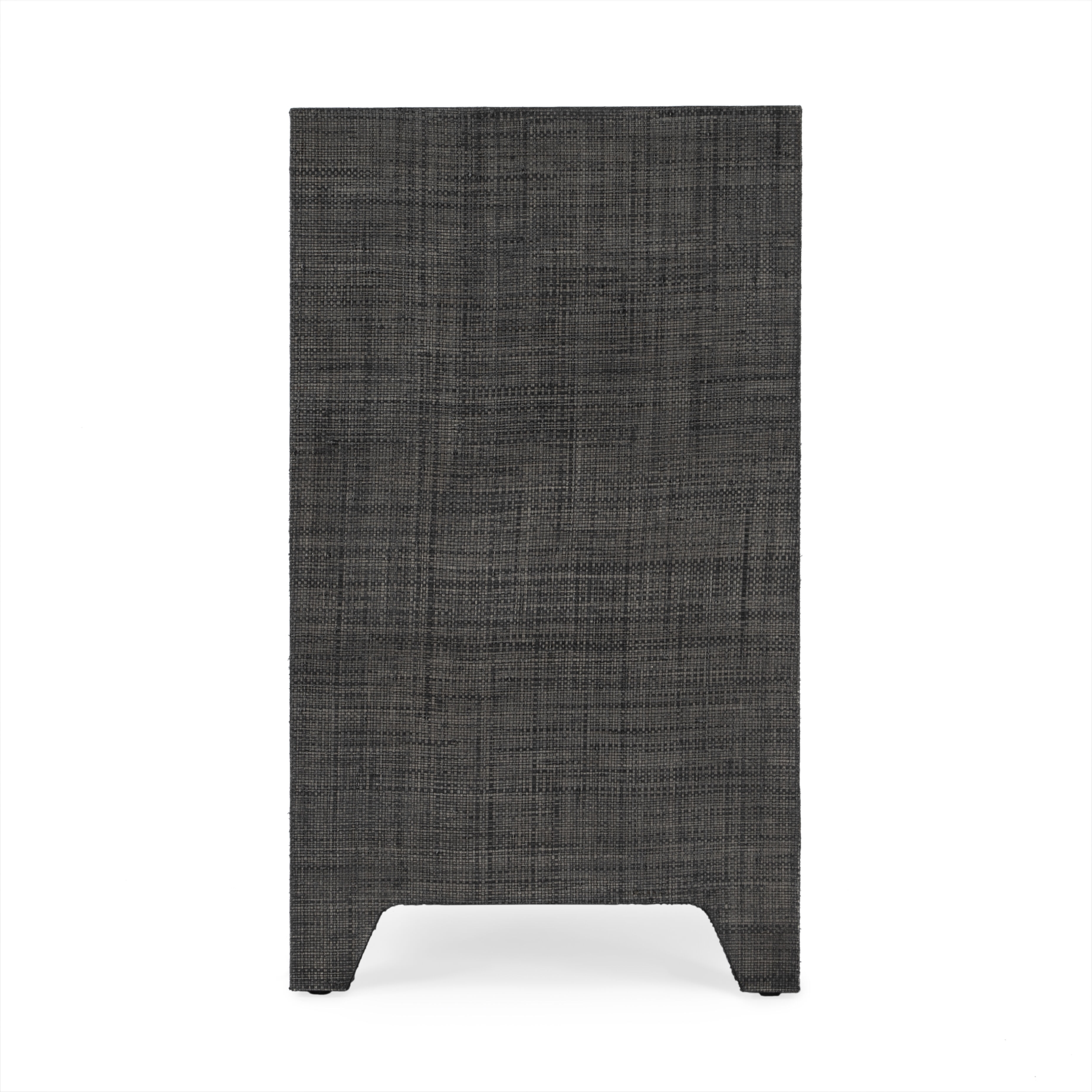 Bar Harbor Raffia 1 Drawer Nightstand in Charcoal