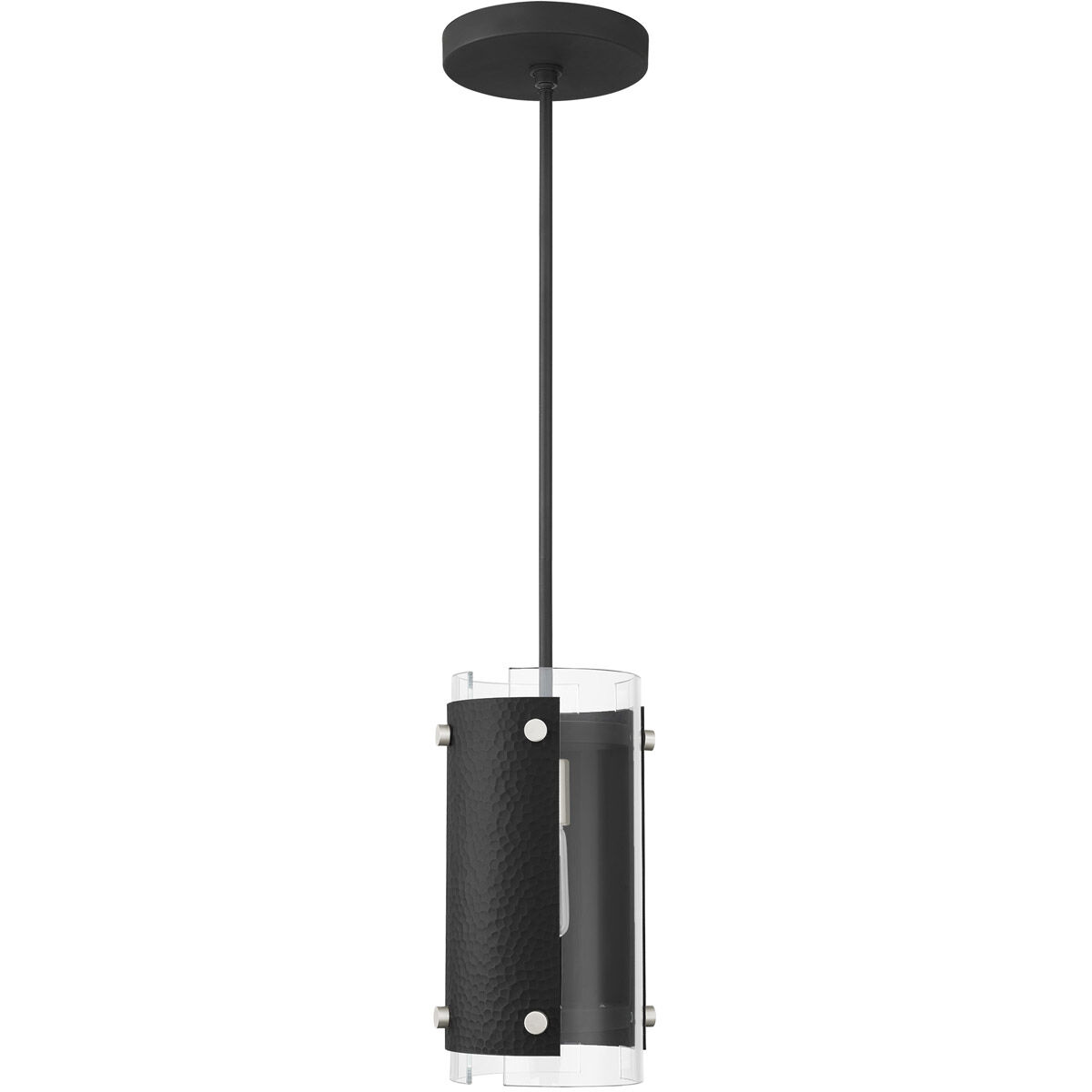Barcelona 1 Light 8 inch Black with Brushed Nickel Accents Pendant Ceiling Light