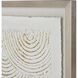 Elisa Off White and Champagne Gold with Clear Framed Wall Art