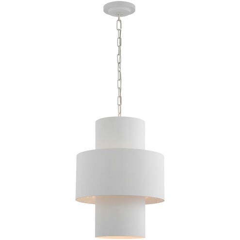 Julie Neill Chalmette LED 16 inch Plaster White Layered Pendant Ceiling Light