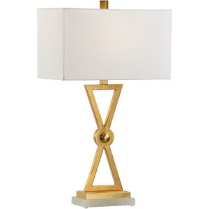 Claire Bell 30 inch 100.00 watt Gold Leaf/Natural White Table Lamp Portable Light