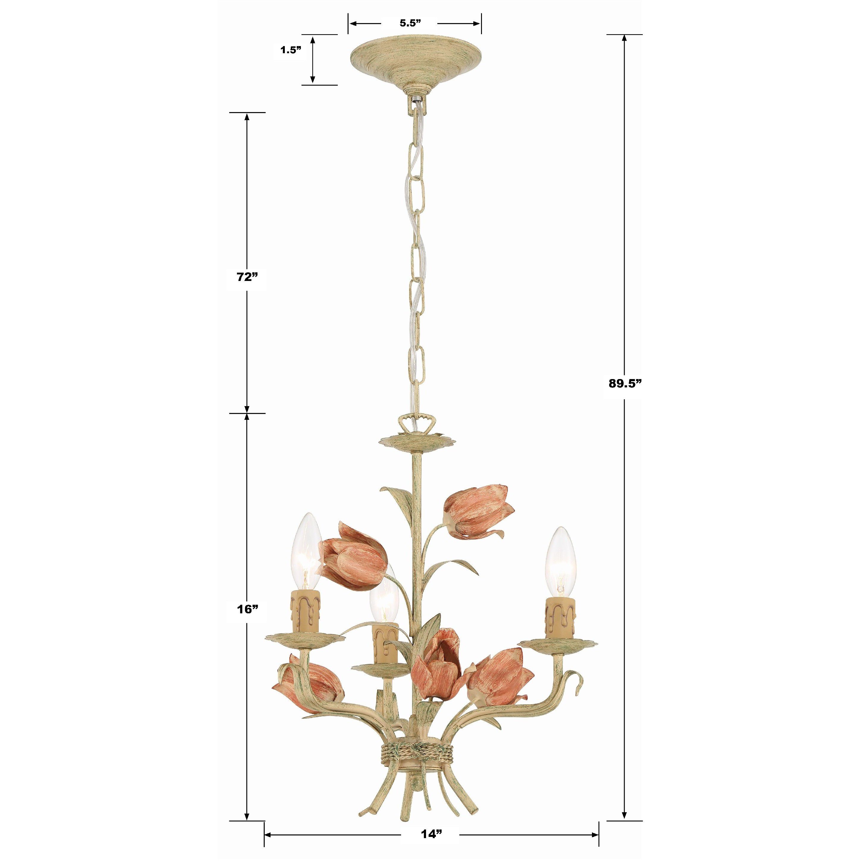 Southport 3 Light 14 inch Sage Rose Mini Chandelier Ceiling Light