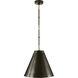 Thomas O'Brien Goodman 1 Light 15 inch Bronze with Antique Brass Hanging Shade Ceiling Light in Bronze and Hand-Rubbed Antique Brass, Small