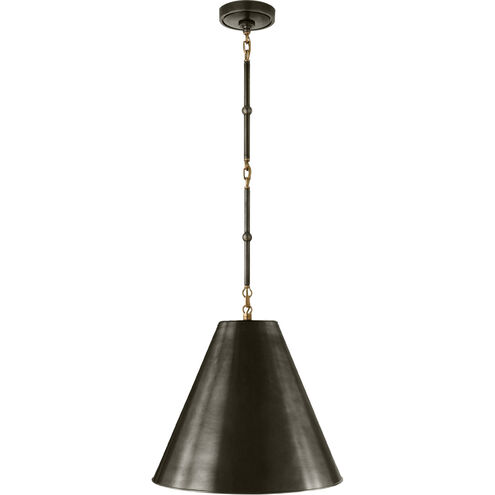 Thomas O'Brien Goodman 1 Light 15 inch Bronze with Antique Brass Hanging Shade Ceiling Light in Bronze and Hand-Rubbed Antique Brass, Small