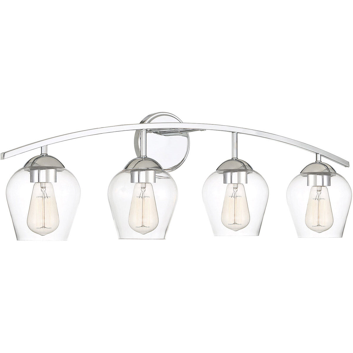 Transitional 4 Light 32.75 inch Chrome Bathroom Vanity Light Wall Light