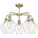 Cindyrella 5 Light 26 inch Antique Brass Chandelier Ceiling Light in Seedy Glass