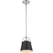 Z-Studio 1 Light 8 inch Matte Black/Brushed Nickel Pendant Ceiling Light