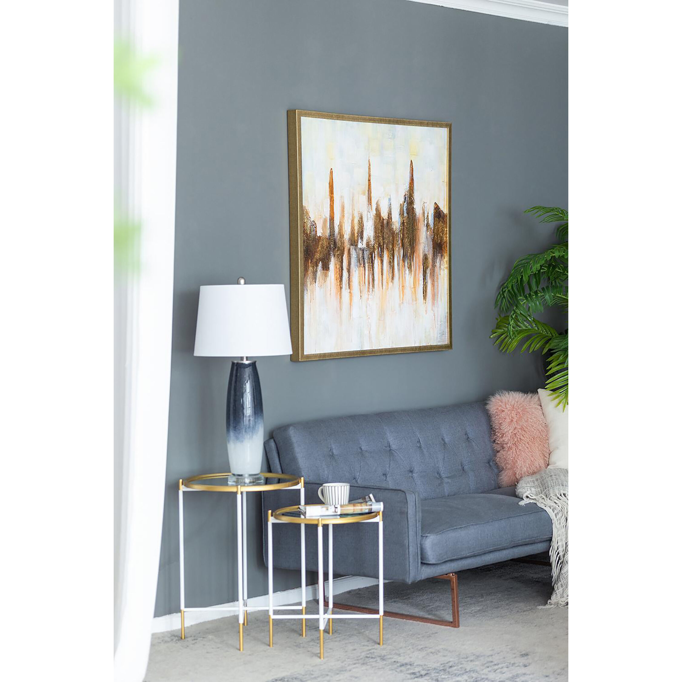 Ombre 28.3 inch 60 watt Grey/White Table Lamp Portable Light