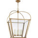Chapman & Myers Riverside 6 Light 28.75 inch Antique-Burnished Brass Square Lantern Pendant Ceiling Light, Large