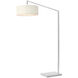 Stretch 75 inch 9 watt White Arc Floor Lamp Portable Light in White Linen