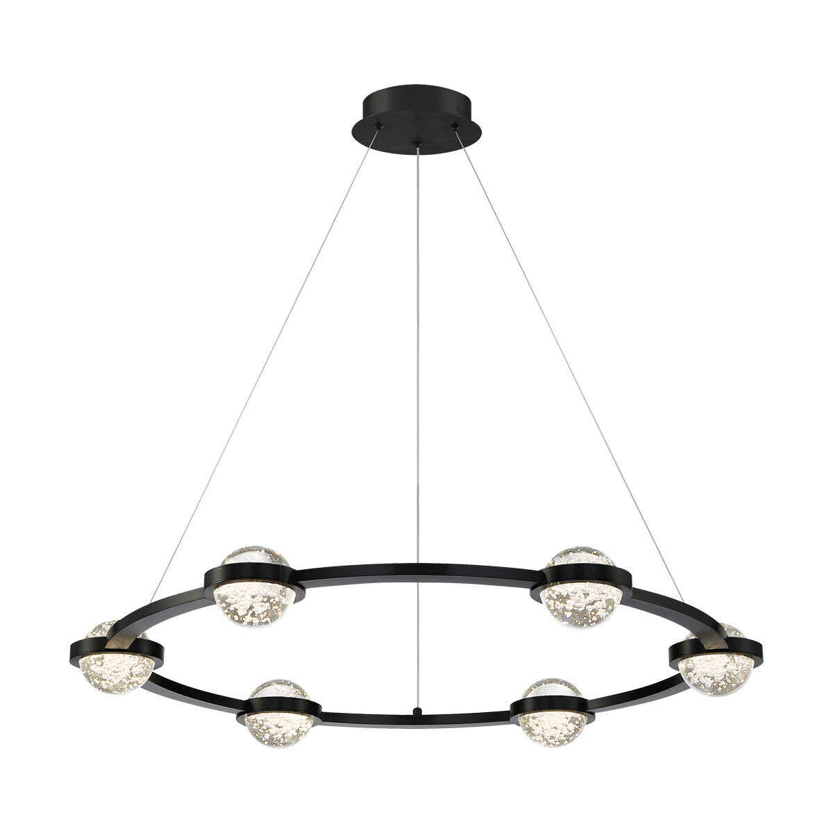 Circolo LED 35.5 inch Black Chandelier Ceiling Light