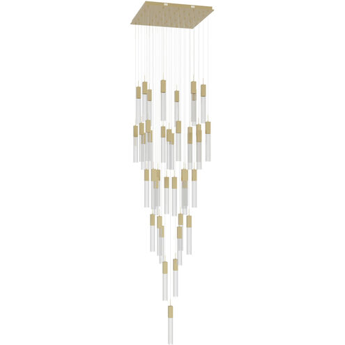 Original Glacier Avenue LED 36 inch Brushed Brass Multi Port Pendant Ceiling Light in Clear
