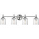 Swirl 4 Light 32.5 inch Satin Nickel Bath Vanity Wall Light