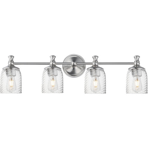 Swirl 4 Light 32.5 inch Satin Nickel Bath Vanity Wall Light