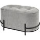 Brida 18.25 inch Gray with Black Ottoman