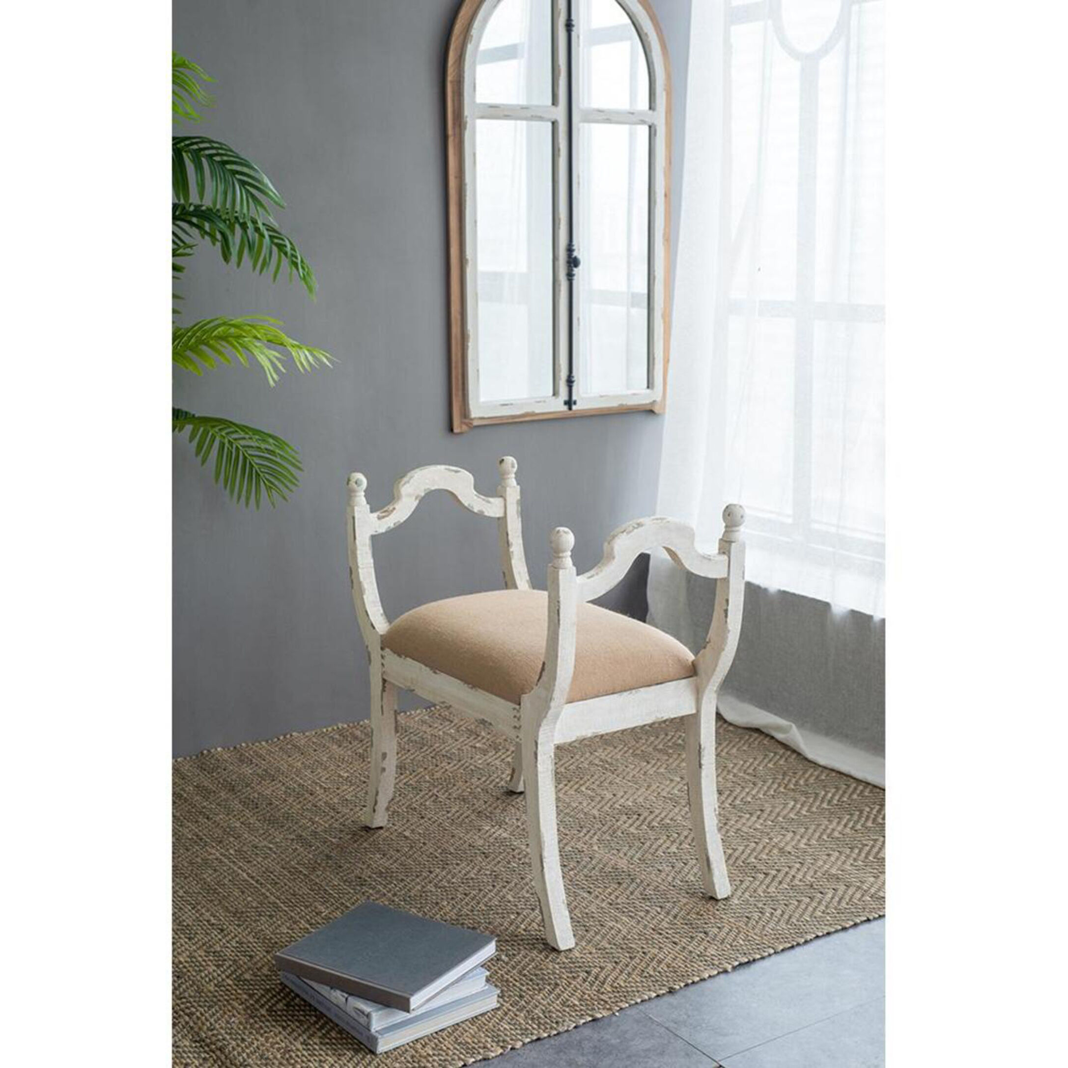 Anita White/Beige Bench