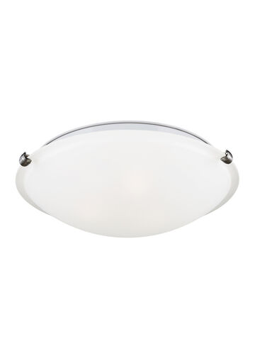 Clip 3 Light 16.25 inch Brushed Nickel Flush Mount Ceiling Light