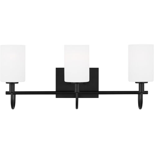 Oak Moore 3 Light 23.88 inch Midnight Black Bath Vanity Wall Light