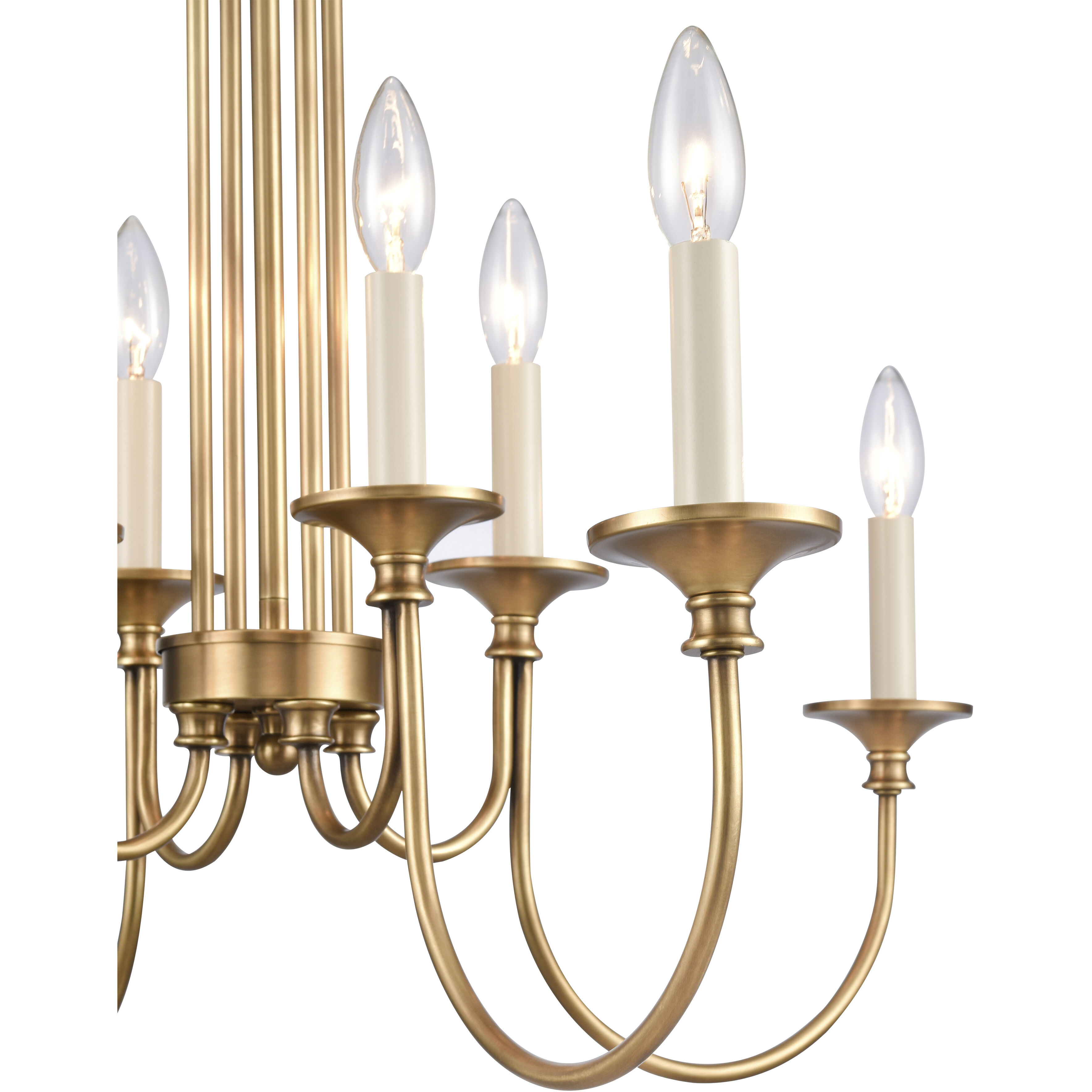 Cecil 8 Light 28 inch Natural Brass Chandelier Ceiling Light