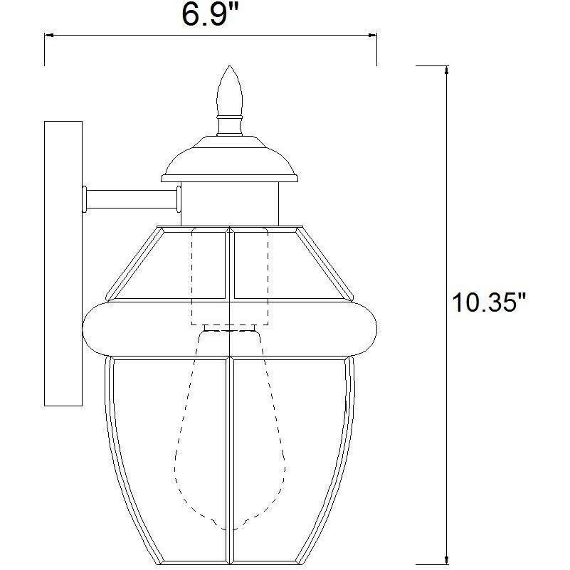 Westover 1 Light 10.5 inch Black Outdoor Wall Light