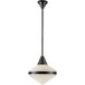 Willard Pendant Ceiling Light in Urban Bronze, Matte Opal Glass