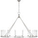 Chapman & Myers Darlana6 LED 61.25 inch Polished Nickel Single Ring Chandelier Ceiling Light, Oversized