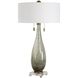 Cardoni 32.25 inch 60 watt Smokey Fern-Green Glass and Crystal Table Lamp Portable Light