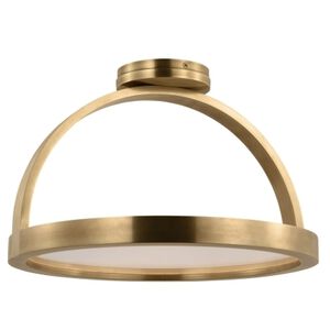 Kelly Wearstler Cerne LED 16 inch Natural Brass Semi Flush Ceiling Light